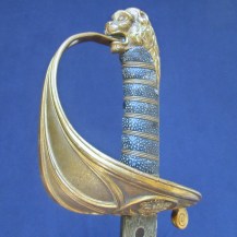 British Victorian 1846 Pattern Naval Warrant Officers Sword, Rare Black Grip with Lion Pommel 5